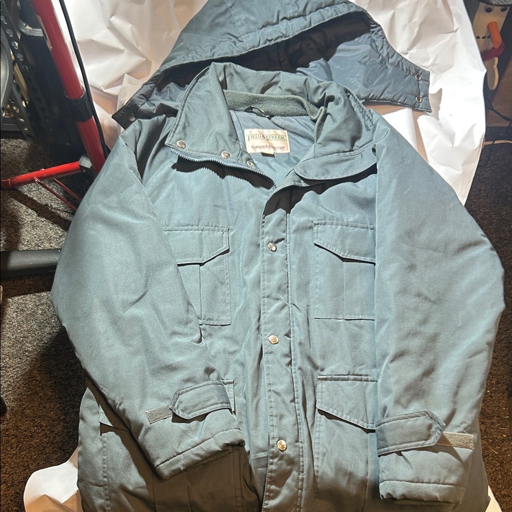 Field & Stream Gordon & Ferguson VINTAGE Men's Grey Winter Jacket Removable Hood